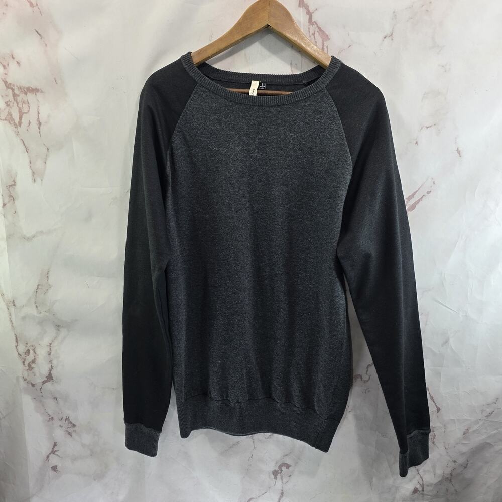 Civil Society Sweater Mens Small Gray Black Sweatshirt Terry Sleeves Cotton